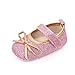 Egmy Toddler Baby Girls Princess Shoes Fine Bowknot Girls Flash Soft Walking First Baby Shoes Soft Shoes Pink, 6-9 Months
