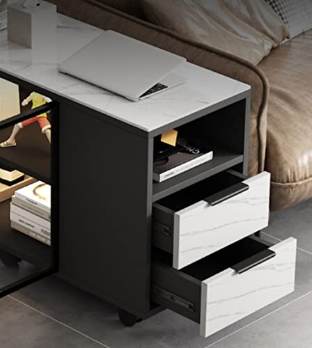 Doubao Faux Rock Slate Color Sofa Sideboard Living Room Mobile Side Table Corner Table Coffee Table Cabinet Side Storage (Color : E, Size : 40 * 60 * 63Cm) #TOP3