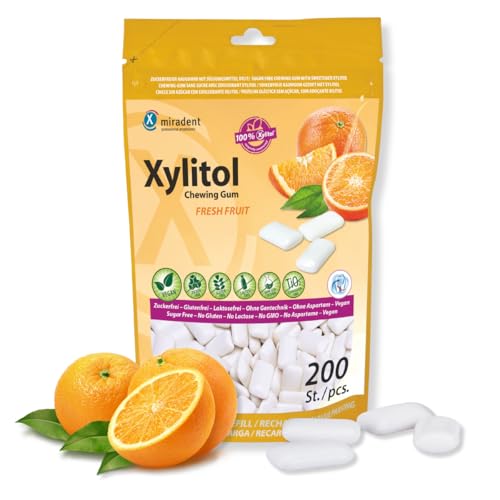 Produktbild Miradent Xylitol Zahnpflegekaugummi Fresh Fruit Refill