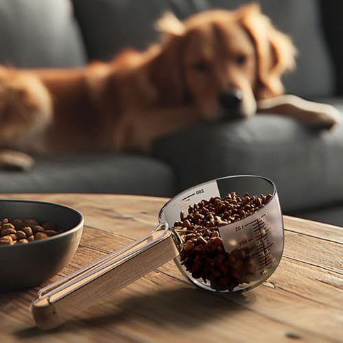 Pet Food Messlöffel-Clip-On-Messbecher für Katzen- und Hundediäten, Multifunktionsversiegelungsgriff, Kibble-Spender-Werkzeug | Lebensmittel Grade Scooper mit Versiegelung Griff für trockene Nassmahlz