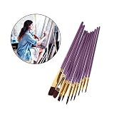 10 Stück Künstlerpinsel-Set aus Nylon, Aquarell, Acryl, Ölfarbe, Zeichnung, umweltfreundlich und...
