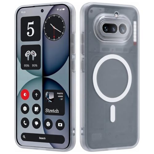 Image of DIZORO Matte Case for Nothing 4A Compatible with MagSafe, Camera Lens Full Protection, Shockproof Translucent Frosted TPU Soft Phone Cover, Anti-Fingerprint (White)