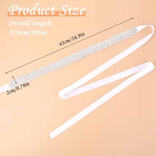 Ouligay Wedding Dress Belt Silver Sparkly Bridal Rhinestone Belts for Women Elegant Rhinestone Bridal Belt for Wedding Dress Adjustable Crystal Dress Belts for Women3
