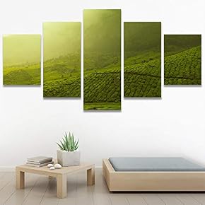 SIGNWIN 5 Panel Canvas Wall Art Greenlands for...