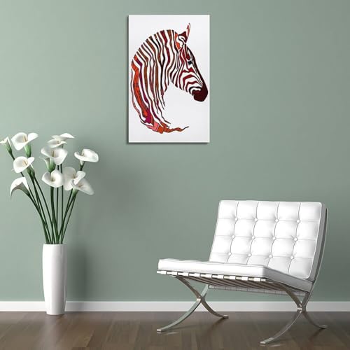 Style vitrail unique pour ce poster moderne de tête de zèbre 40x60 - 5
