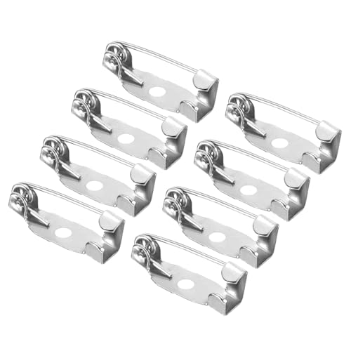 YOKIVE 150 Pasadores de Barra de Seguridad, Cierres de Broche | Manualidades con Insignias, para Etiquetas de Nombres Y Fabricación de Joyas (Blanco Plateado, 15 Mm)