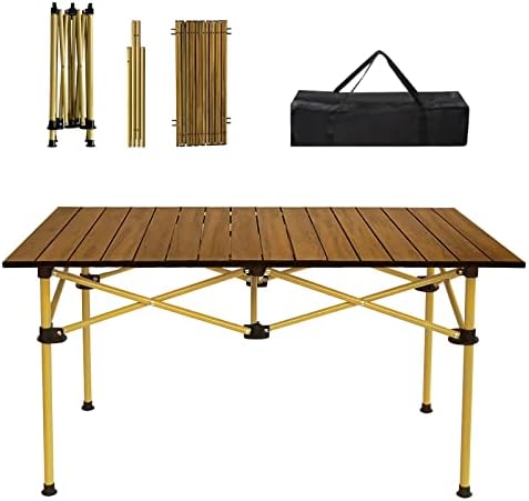 Portable Picnic Table, 4ft Low Height Portable Folding Travel Camping Table for Outdoor/Indoor Picnic, BBQ and Hiking with Carry Bag, Multi-Purpose for Patio, Garden, Backyard, Beach