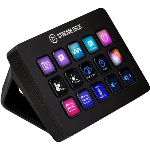 Elgato Stream Deck MK.2 – Studio-Controller, 15 Makrotasten, auslösen von Aktion in Apps und Software wie OBS, Twitch, YouTube und anderen, für Mac und PC, Schwarz - 15 Tasten (MK.2) Gerät