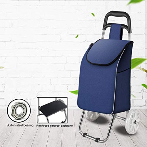 Leichter faltbarer Einkaufstrolley Cart2Wheel aus Edelstahl für Lebensmittel und Gepäckträger, einfaches Push-Pull-Design für bequemes Einkaufen und Reisen – Bild 6