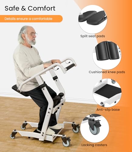Image of VOCIC Sit to Stand Lift, Patient Lift Chair Transport Unit with Wheels