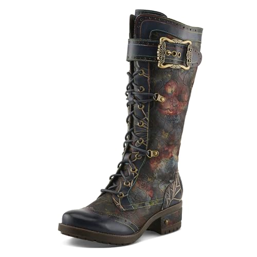 Spring Step L'Artiste Kisha-Fall Tall Boots | Vintage-Inspired Leather Knee-High Boots with Lace-Up Detail