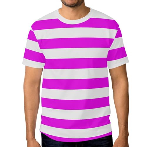 Men's Fashion Loose Fit Crewneck Stripe T-Shirt2