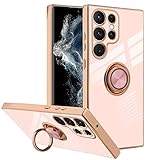 BITOBE Designed for Samsung Galaxy S23 Ultra 5G Case with Ring Holder Kickstand for Women Girls Men