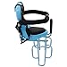 Portable Child Bicycle Seat, Soft Saddle Chair w/Foot Pedal, Front Mounted Baby Kids Safety Seat Carrier Adjusting Belt Buckle Easy Installation (Blue)