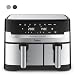 TEFAL Airfryer & Grill |Dual Easy Fry & Grill | 8.3 L | Dual Drawers | 8 Pre-Set Cooking Programs | Dishwasher-Safe Parts | Dedicated App | EY905D40