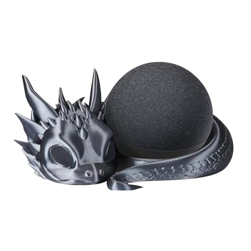 EchoDot第4/5世代用ドラゴンスタンド、 プリントドラゴンスタンド横たわるベビードラゴンホルダー、ドラゴンの形をしたスマートスピーカーベースホルダー、EchoDotアクセサリー用 プリント横たわるベビードラゴンホルダー