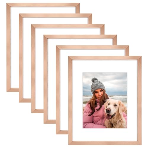 Auear Juego De 6 Portarretratos De 16 X 20 Pulgadas, Con Paspartú Para 11 X 14 O 16 X 20 Pulgadas Sin Paspartú, Marcos De Fotos De Madera Compuesta Con Plexiglás, Montaje En Pared Oro Rosa Auear Juego De 6 Portarretratos De 16 X 20 Pulgadas, Con Paspartú Para 11 X 14 O 16 X 20 Pulgadas Sin Paspartú, Marcos De Fotos De Madera Compuesta Con Plexiglás, Montaje En Pared Oro Rosa