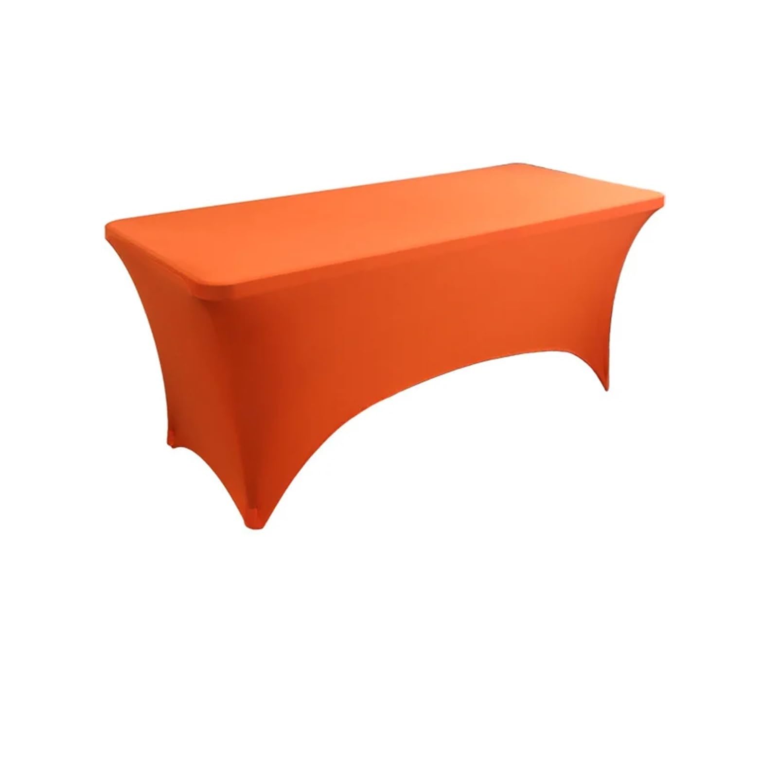 Nappe de cocktail rectangulaire 8 FT en spandex orange extensible