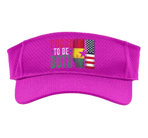 Half Ghanaian Half American USA Flag Ghana America Sport Sun Visor, Adult, One Size, Pink