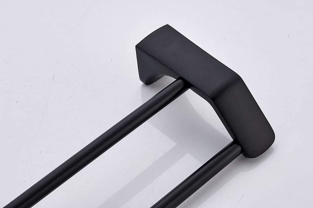Porta Asciugamani Porta Asciugamani In Acciaio Inox Nero Semplice Doppio Palo Bagno Rack Cucina Accessori Per Il Bagno(50cm)