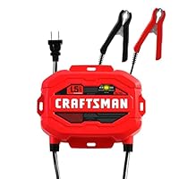 CRAFTSMAN 1.5A Car Battery Charger and Maintainer, 3-in-1 Solution, for 6V/12V Power Sport, Automotive, and Marine Batteries, CMXCESM259