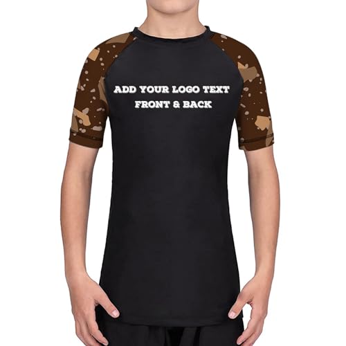 DEHAHA Design Your Own Boys Girls Gym Training Rash Guard Shirt for Boxing Muay Thai,Small(6 Years)