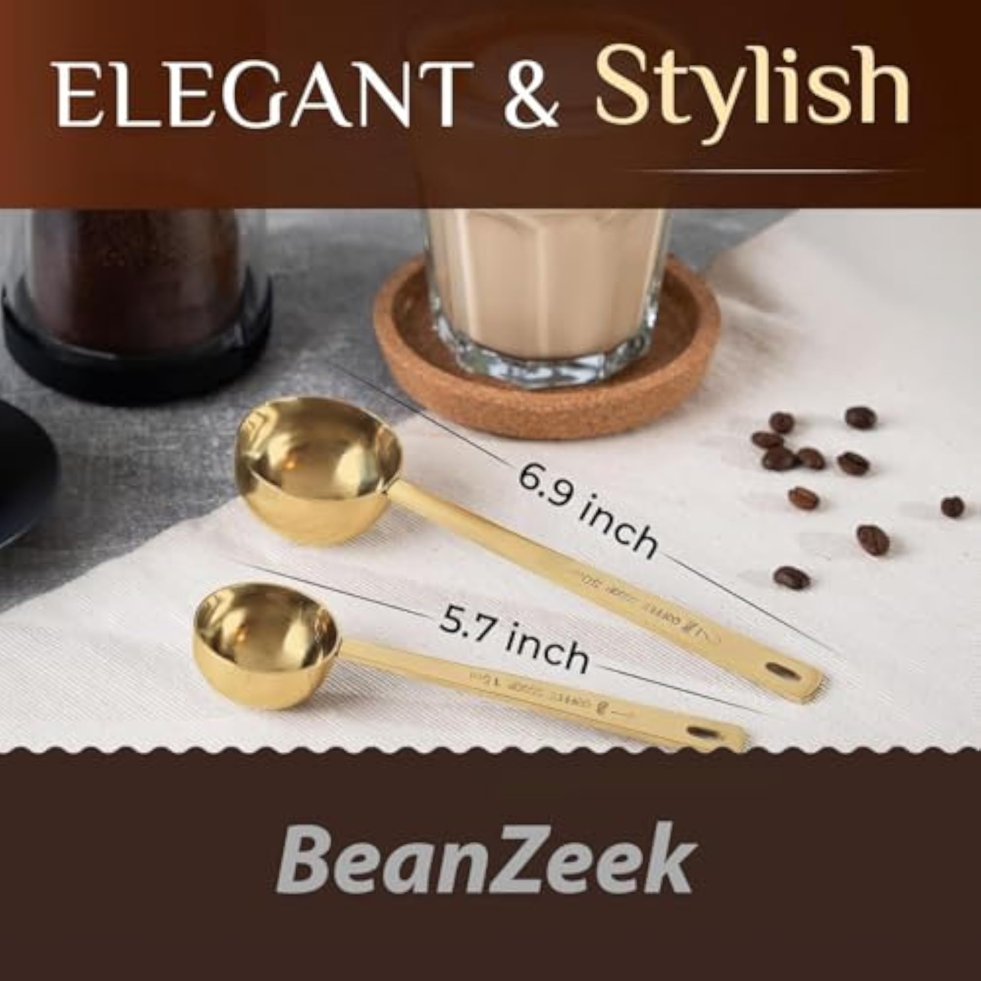 Kitchen Spoon Set, 2Pcs Coffee Bean Measuring Spoons