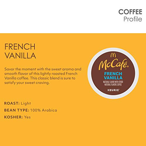 Image of McCafe French Vanilla, Single Serve Coffee Keurig K-Cup Pods, Flavored Coffee, 72 Count