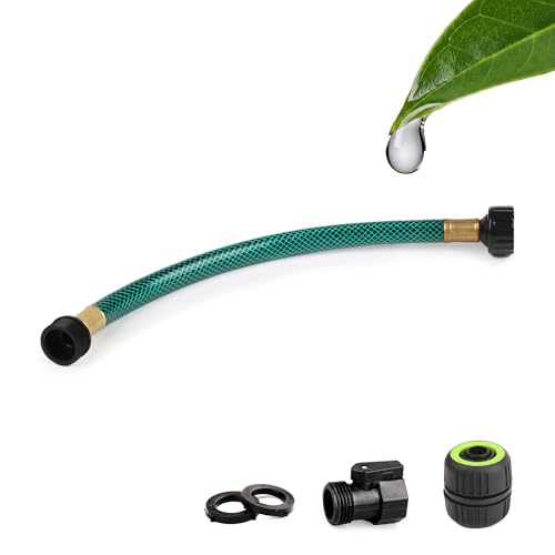 Garden Hose Leakproof for Gardener: 1/2” PVC Water Hoses with GHT Fittings - 1 FT No Kink and Flexible for Outdoor