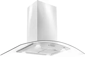 Coifa e Depurador de Ilha Eos 90cm Com Vidro Curvo Eco90iv Inox 220v