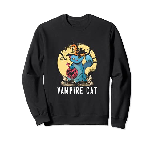 Gato Vampiro Halloween Bloody Holiday Scary Horror Monster Sudadera