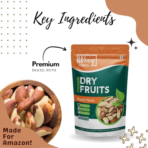 Image of Wooq Organics Brazil Nuts, Jumbo Premium Brazil Nuts 250g | All Natural | Rich in Iron