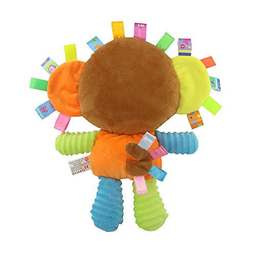 Image of Monkey Taggie Activity Blanket and Sensory Toy Baby Gifts for Newborns Baby,Infant,Lovey Soft Toy - Clam Down and Play Your Baby, Baby taggy Toy