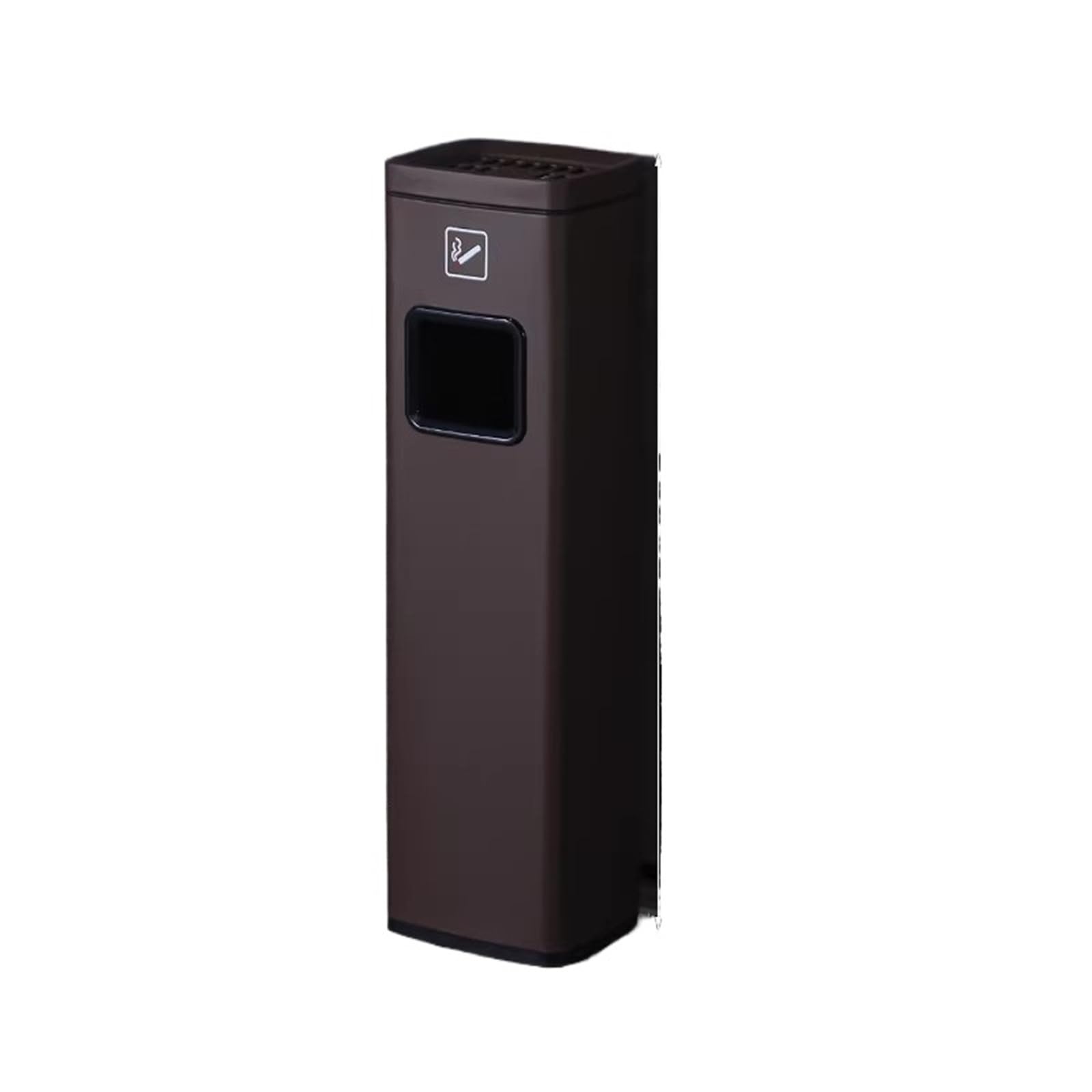 Waste Bins Hotel Stainless Steel Trash Can With Ashtray Vertical Elevator Entrance Lobby Corridor(Bruin)