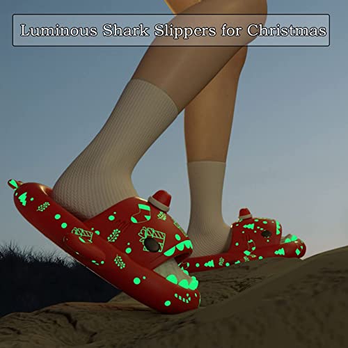 Sharklas Originales Shark Slides, Anti-Slip Christmas Halloween Shark Cloud Slippers, Shark Sandals For Women Men 6