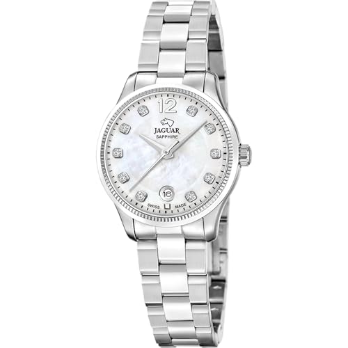 JAGUAR Reloj Mujer J1045/2 Acamar Caja de Acero Inoxidable 316l Plateado Correa de Acero...