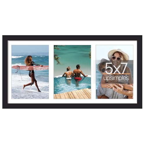 upsimples 8x16 Collage Frames 3 Picture Frame 5x7 Black 1 Pack