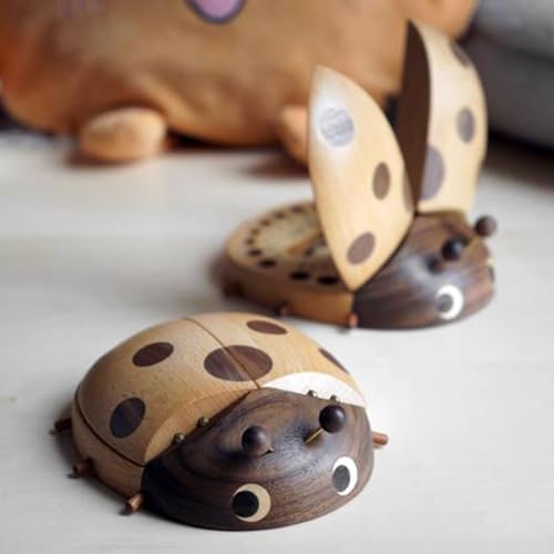 Boîte de fée des dents en bois coccinelle pour ranger souvenir bébé