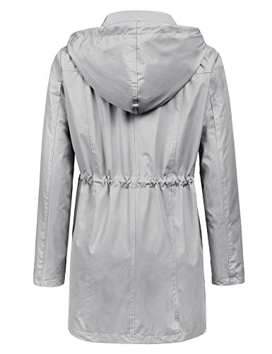 Image of LOMON Raincoat Women Waterproof Long Hooded Trench Coats Lined Windbreaker Travel Jacket S-XXL