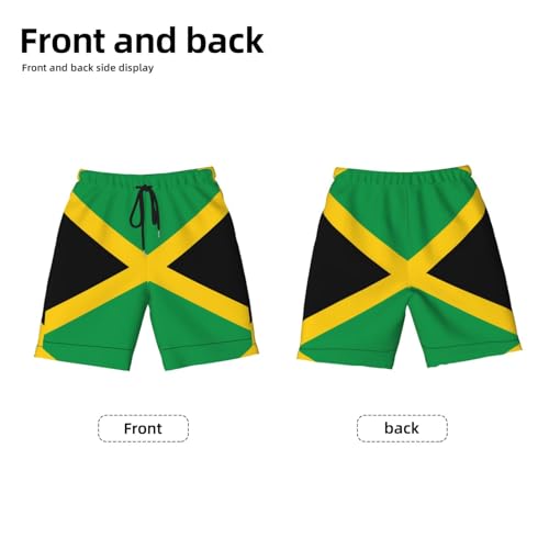 Flag of Jamaica Youth Beach Pants, Soft and Breathable, with Drawstring Waist, Suitable for Sports and Leisure.2