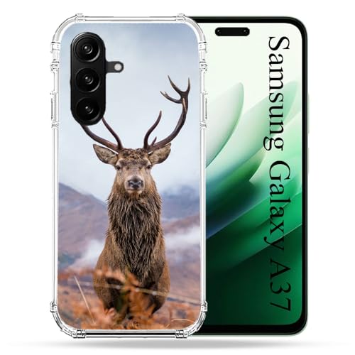 Coque Samsung Galaxy A37 5G Chasse Chevreuil de qualité premium avec relief montagne