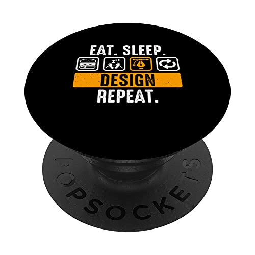 Eat Sleep Design Repeat - Divertente grafico PopSockets PopGrip Intercambiabile