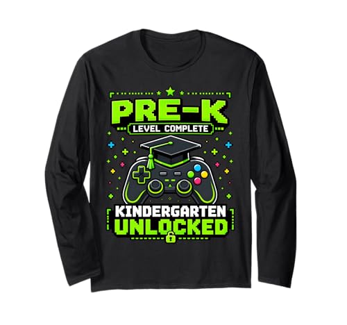 Preschool Graduation Kindergarten Unlocked Gamer Boys Kids Long Sleeve T-Shirt