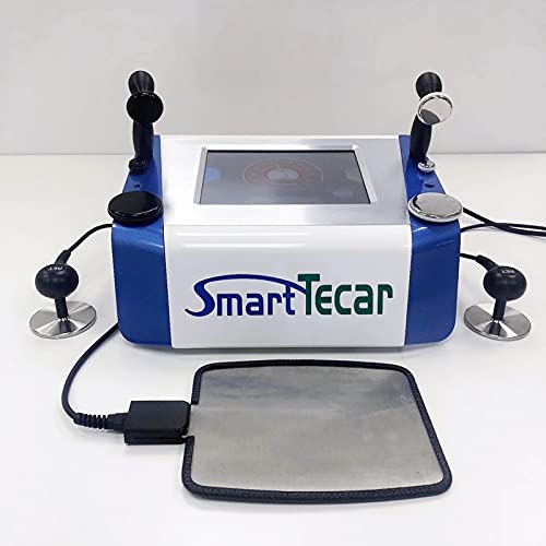 Fisioterapia RET CET RF Diatermia Tecarterapia Machine, Tecar Terapia per risolto il fastidio muscolare, anticellulite, completo di accessori ed elettrodo piastra,Blu