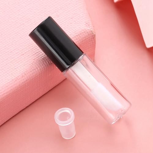 Generic Mini Tubo de Brillo de Labios, Contenedor Portátil de 1,2 Ml para Brillo de Labios DIY, 45 Botellas Vacías Negras para Embalaje Cosmético