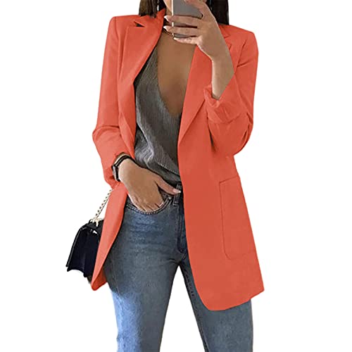 Cnkwei Womens Casual Blazers Open Front Long Sleeve Lapel Collar