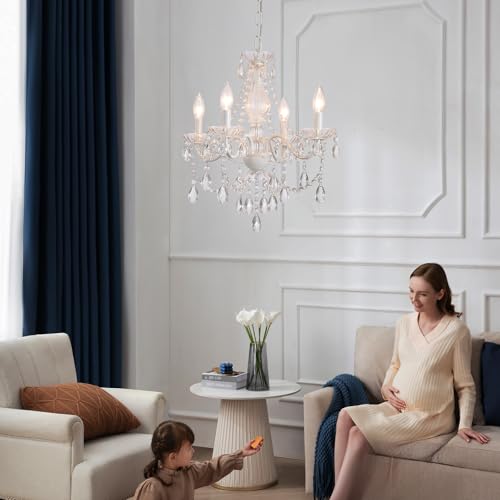 Ceramic White Crystal Chandelier - Elegant Pendant Lighting - Image 6