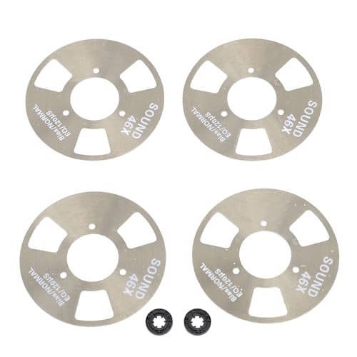 GOWENIC Reel to Reel Cassette Tape, Blank Cassette Tape Kit 4 Rolls 2 Wheels, Premium Material, Stable Performance, Professional Design, for Music Recording (Black Grey)