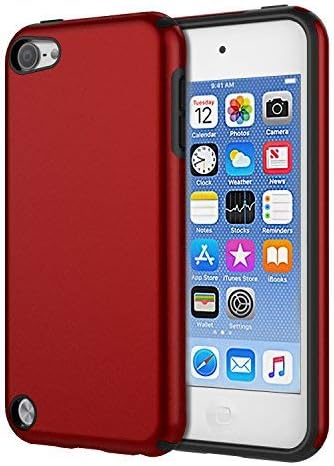 KELIFANG iPod Touch 7 Case, iPod Touch 6/5 Case, Ultra Slim Full Body Protective Case with Dual Layer Shockproof TPU Bumper Hard Back Cover Compatible with Apple iPod Touch 7th/6th/5th Generation, Red