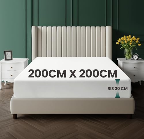 Utopia Bedding - Spannbettlaken 200x200cm Bis 30 cm - Weiß – Ansicht 2